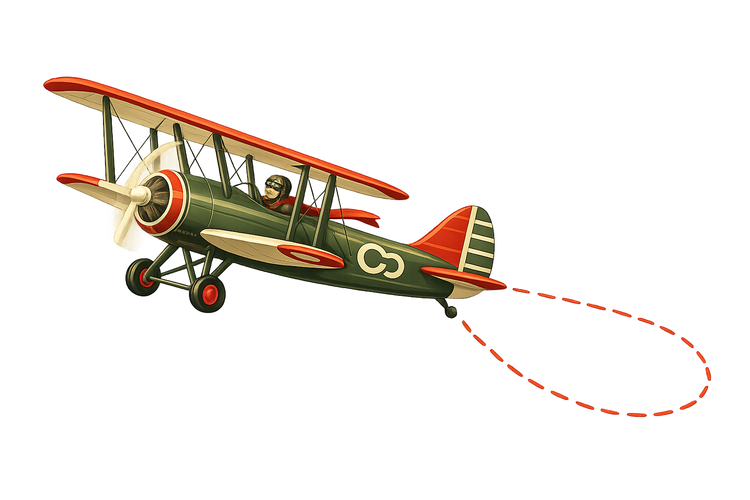 Illustration eines kleinen Pilot-Flugzeugs